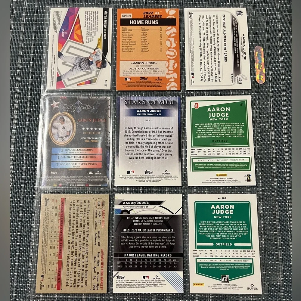 ⚾️ Aaron Judge New York Yankees MLB Baseball Trading Cards, Lot of 9 - Lot 3 - Picture 2 of 4